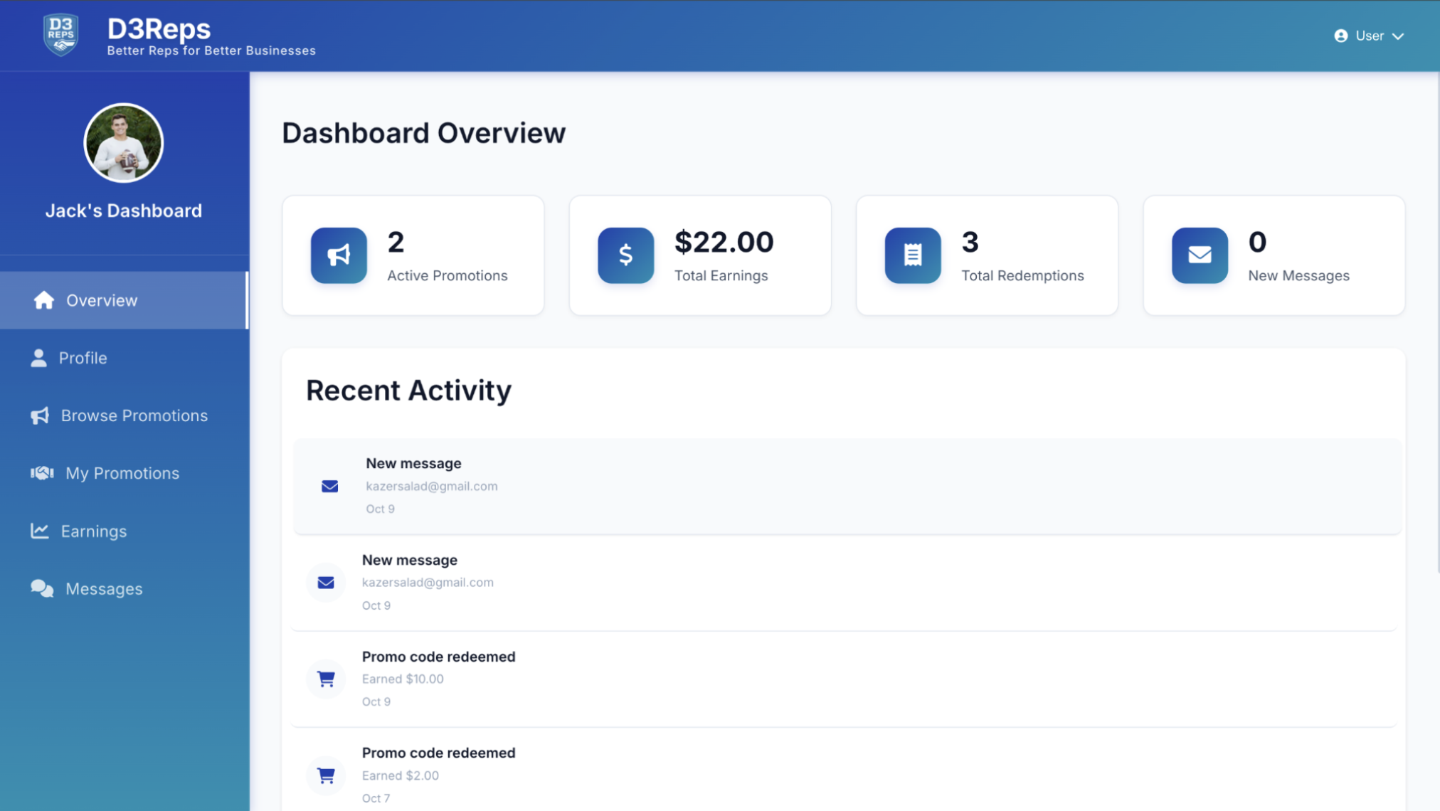 D3 Reps portal
